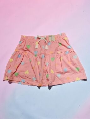 365 KIDS Pink Heart Print Tiered Skirt. Size 5. NWT!